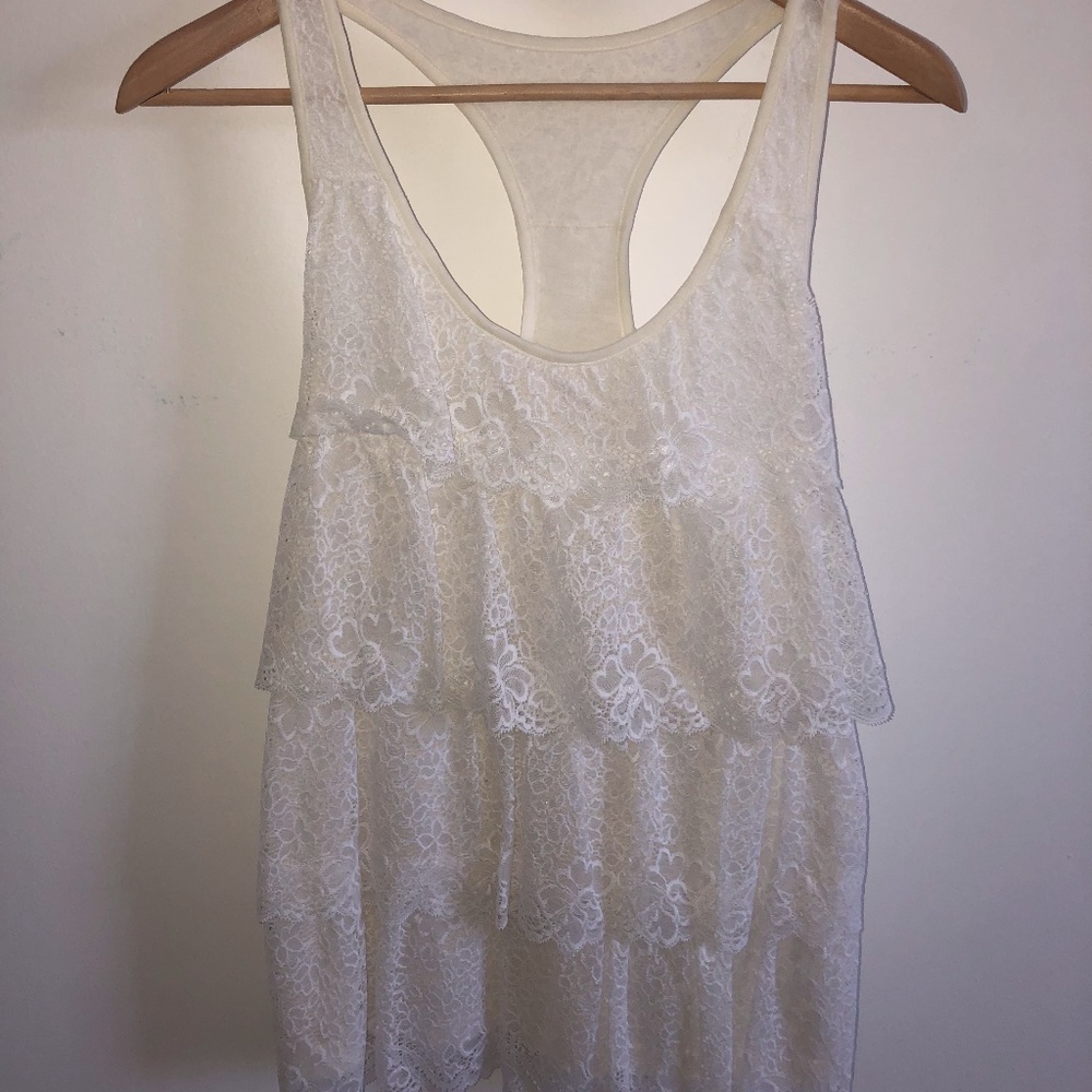 Lace racerback lace tank